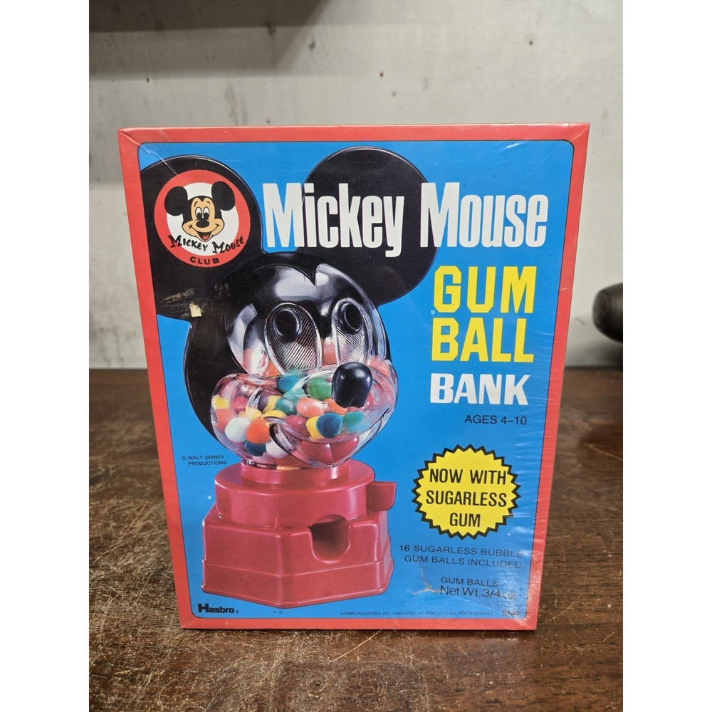 Vintage Hasbro Mickey Mouse Gum Ball Bank 5190 Disney NEW Factory Sealed